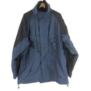 Outdoor Expedition Men's Size XL Blue Black Long Sleeve Full Zip Jacket Nylon